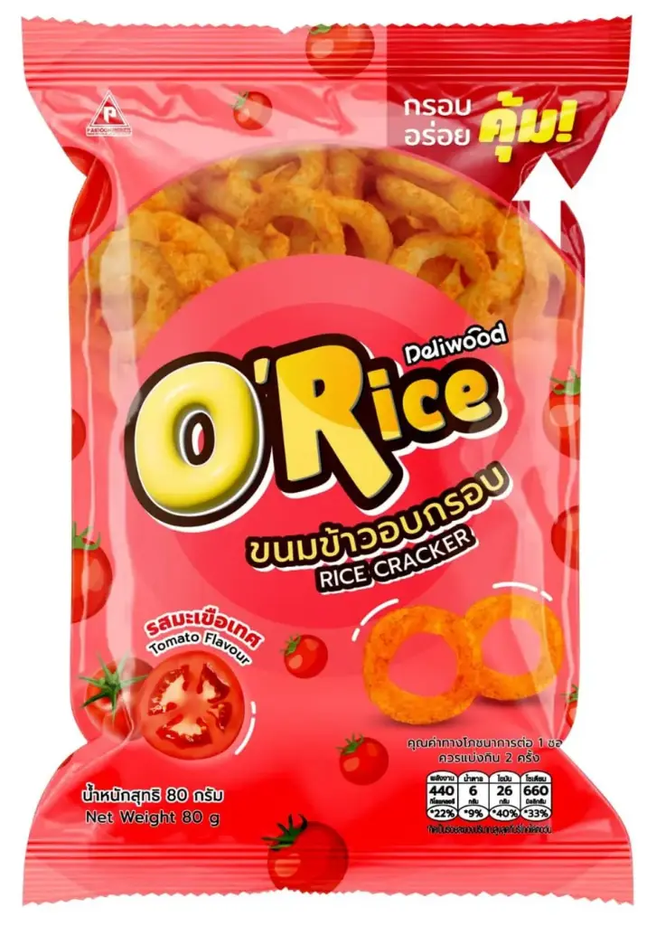 ORICE RICE CRACKER TOMATO FLAVOUR 80G.X 36PCM/CTN ..