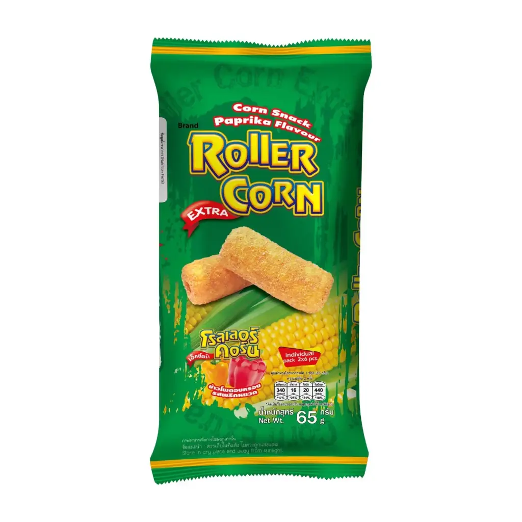 ROLLER CORN EXTRA CORN SNACK PAPRIKA FLAVOR 65G.X 36PCS/CTN ..