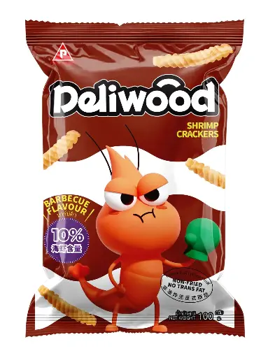 [TH0002-B0665] DELI PRAWN SNACK BBQ FLAVOR 100G.X 18PCS/CTN ..