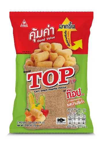 [TH0010-B3338] TOP UP CORN SN AC K PAPRIKA FLAVOR 75G.X 36PCS/CTR ..