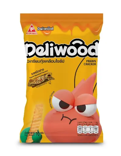 [TH0018-B3239] DELIWWD PRAWN SNACK SQUID ROASTED FLAVOR 70G.X 36PCS/CTN ..