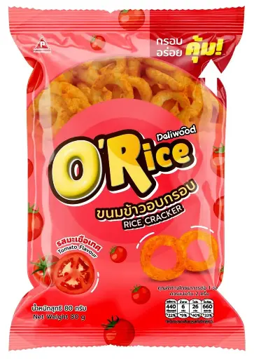 [TH0021-B4212] ORICE RICE CRACKER TOMATO FLAVOUR 80G.X 36PCM/CTN ..